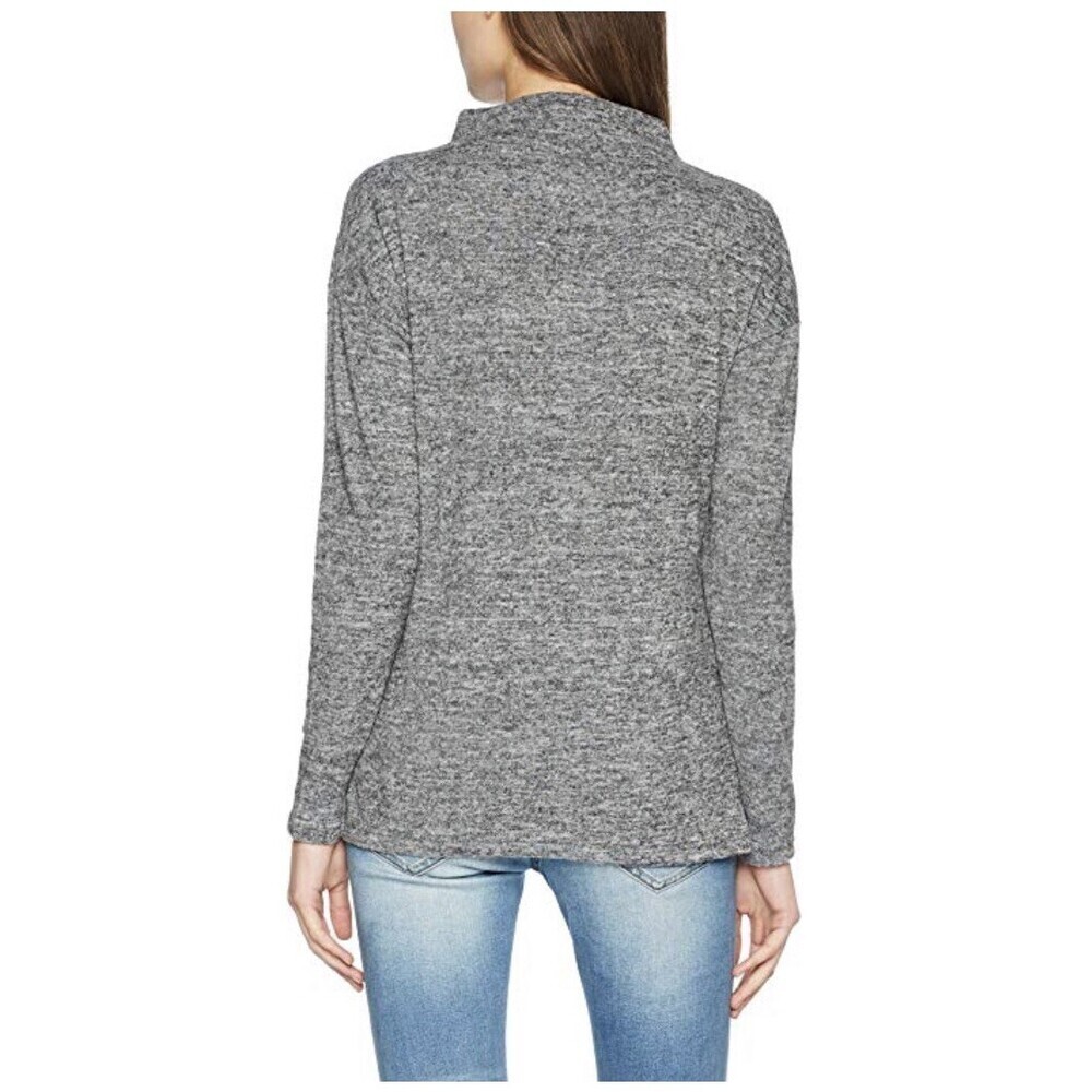 ICHI Women's Linea High Neck Long Sleeve Sweater In Grey Melange Size S - Picture 2 of 3